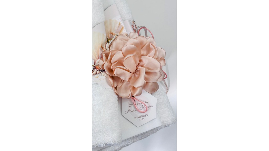 Trusou botez cu perle și scoici în nuanțe sand & peach – „Perle Marine” 11